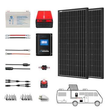 ACOPOWER Deep Cycle GEL Battery Mono Solar Power With Battery and Inverter