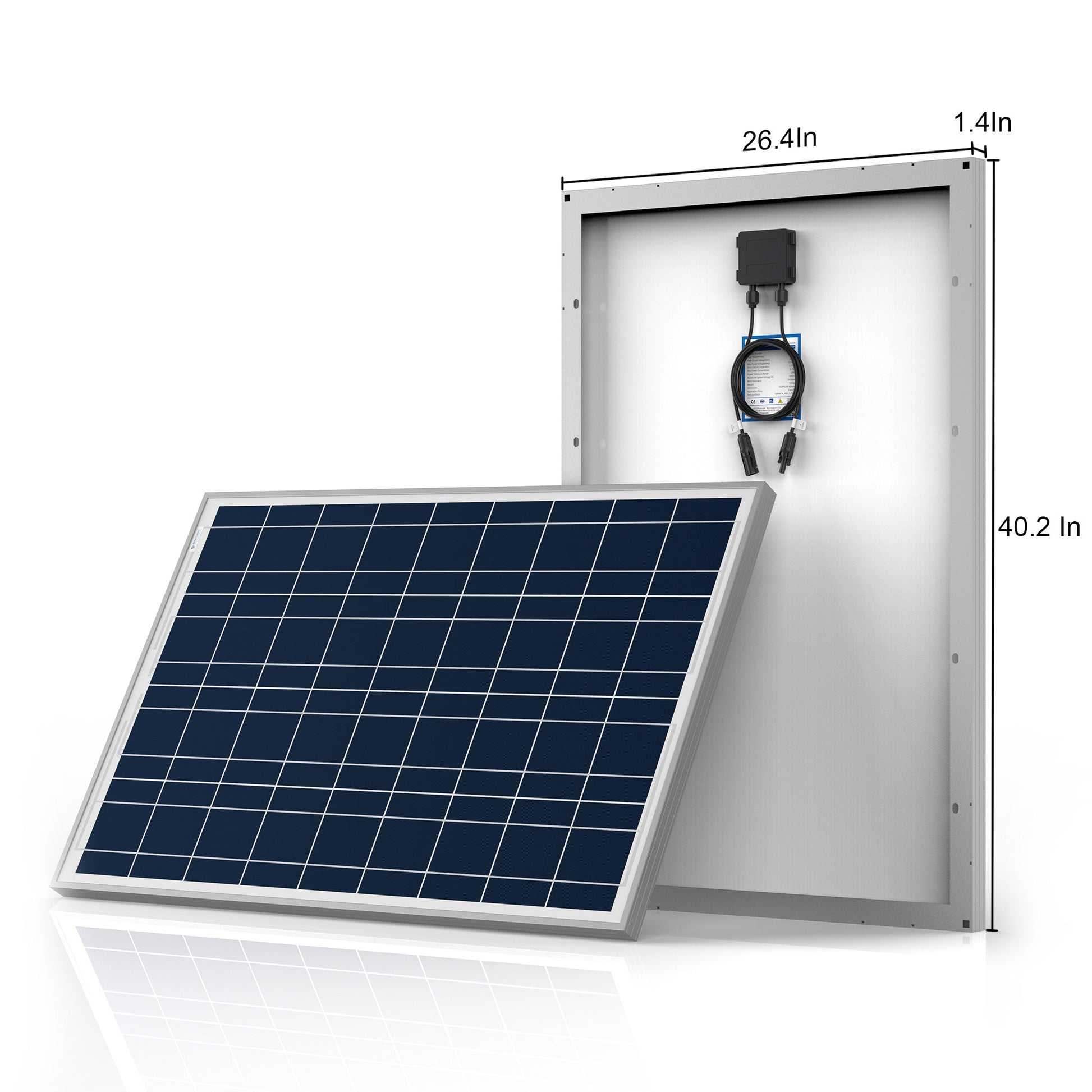 ACOPOWER 500W 12V  Polycrystalline Solar panel with measurement details