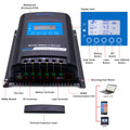 MPPT Solar charge controller with labeled parts and connections 