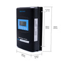 MPPT Solar charge controller side view with dimensions