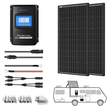 400 Watt Monocrystalline Solar RV Kit with 40A MPPT Charge Controller