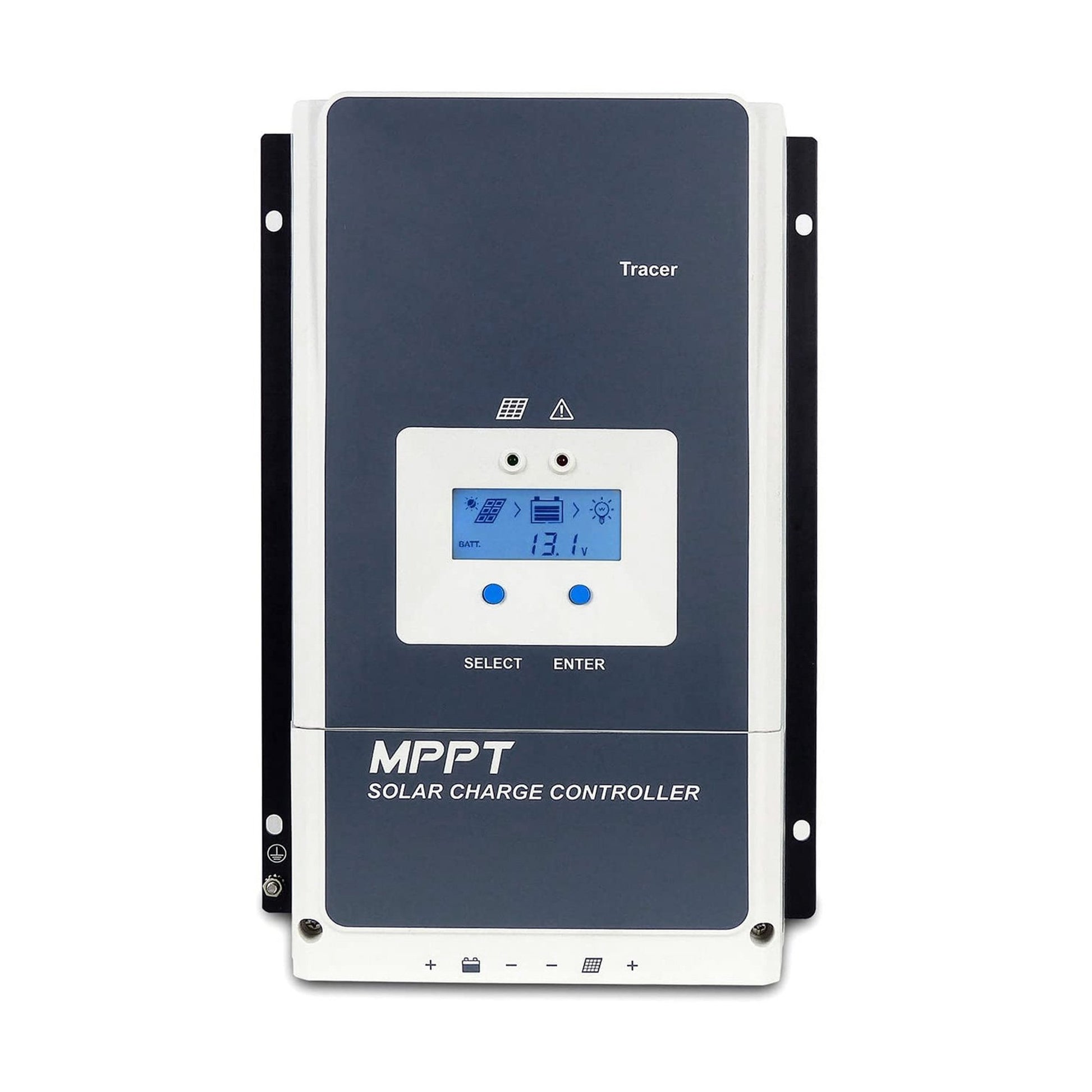 MPPT solar charge controller on a white background
