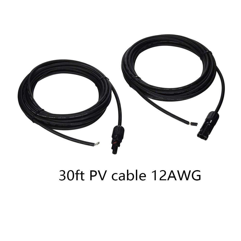Two coiled black PV cables with connectors image