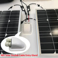 Solar panels with cables and an ABS solar double cable entry gland
